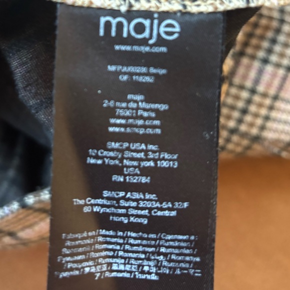 Maje Pleated Plaid Kilt Asymmetric Skirt - Picture 8 of 8